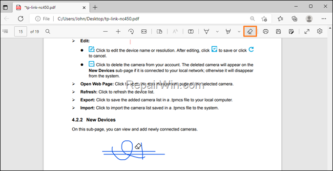 How to Delete PDF annotations on EDGE: