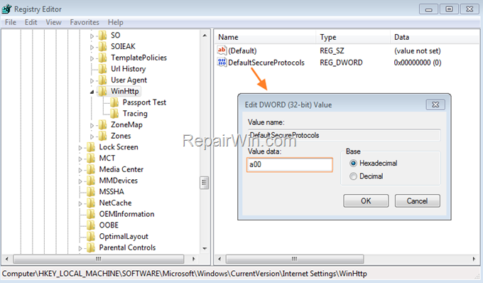Enable TLS Windows 7 and Server 2008