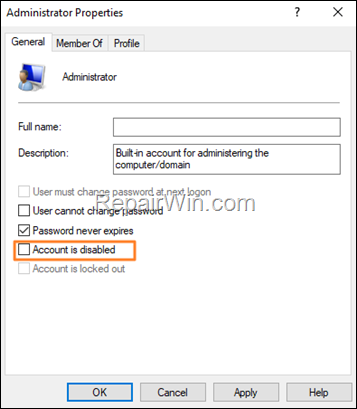 enable hidden administrator windows 10/11