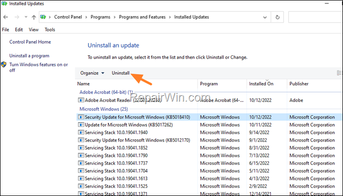 FIX Windows 10 issues after KB5018410 update
