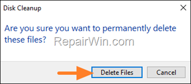 disk cleanup delete files