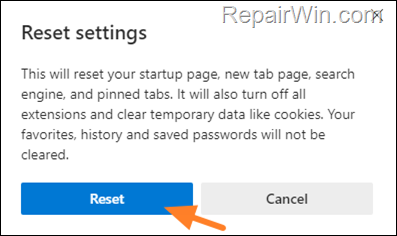 reset edge settings to default