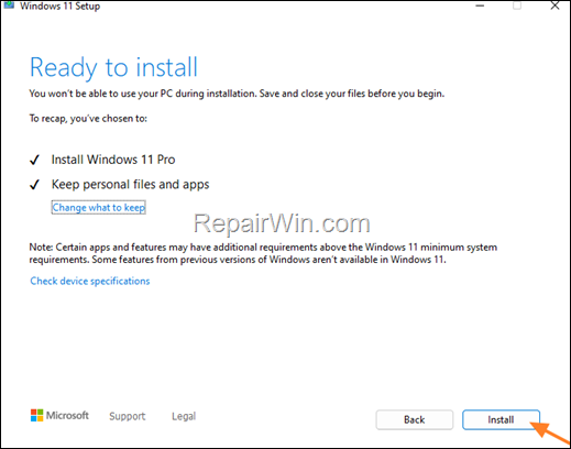install - upgrade to windows 11 22H2