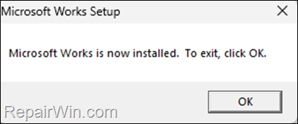 Setup Microsoft Works Windows 10/11