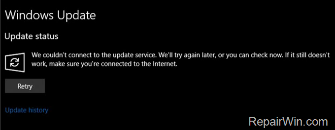 FIX: We couldn't check for updates. You aren't connected to the Internet 