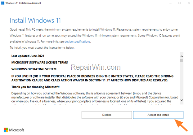 Windows 11 Installation Assistant 