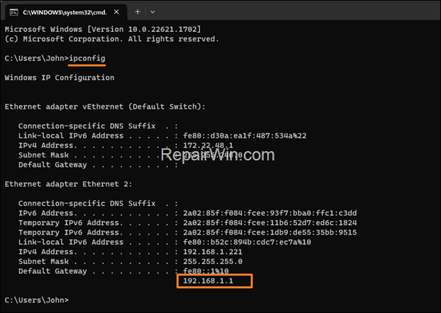 Find Out Router's IP Address