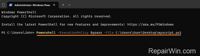 allow script to run powershell