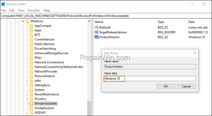 How to Prevent Upgrade to Windows 11 (registry)