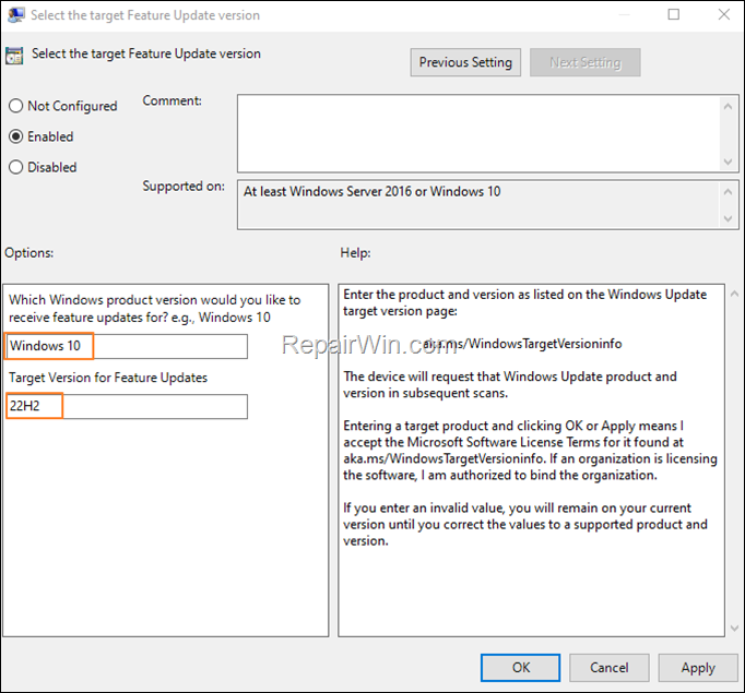 Block Upgrade to Windows 11 (group policy)