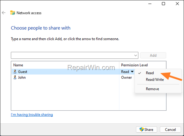 How to share files without password