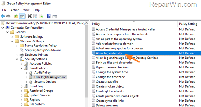 Allow user to log on locally on a Domain Controller