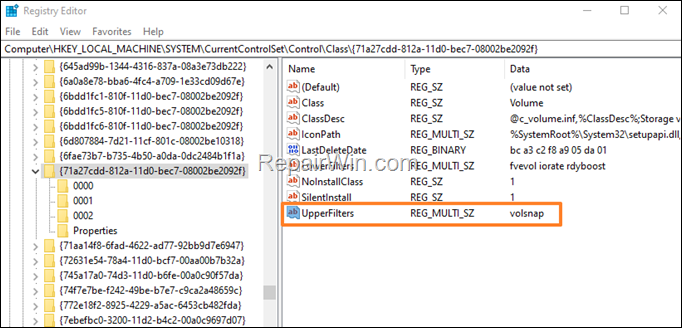 fix system restore 0x81000203