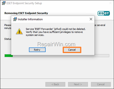  FIX Service ESET (ekrn) could not be deleted