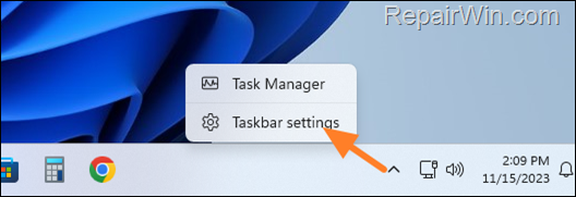taskbar settings