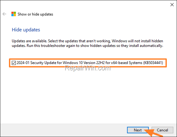 FIX: KB5034441 fails to install 0x80070643