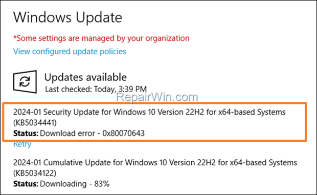 0x80070643 - ERROR_INSTALL_FAILURE
