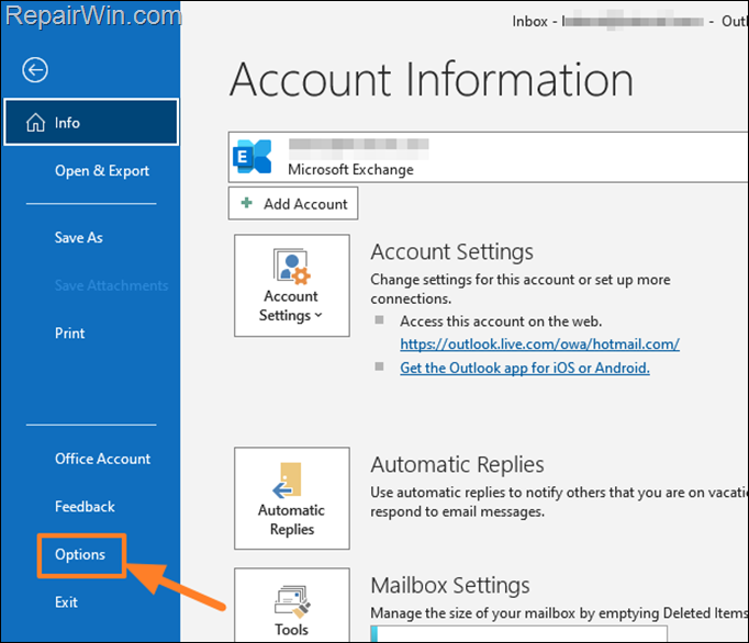 Outlook Options