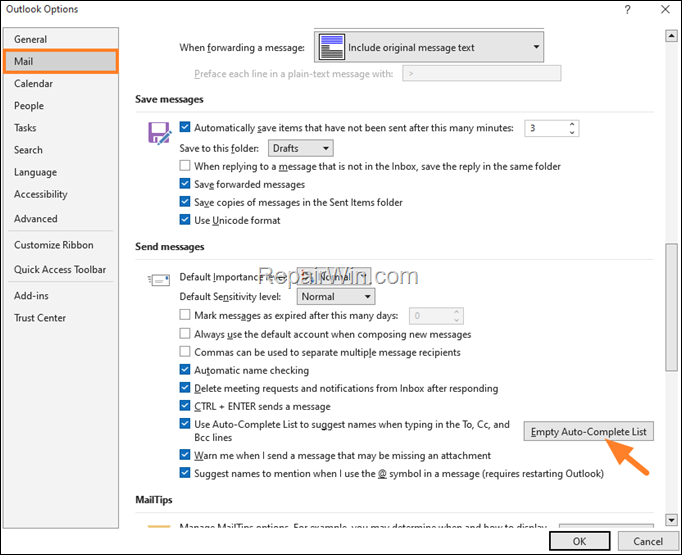 fix Outlook sending 0x80040201